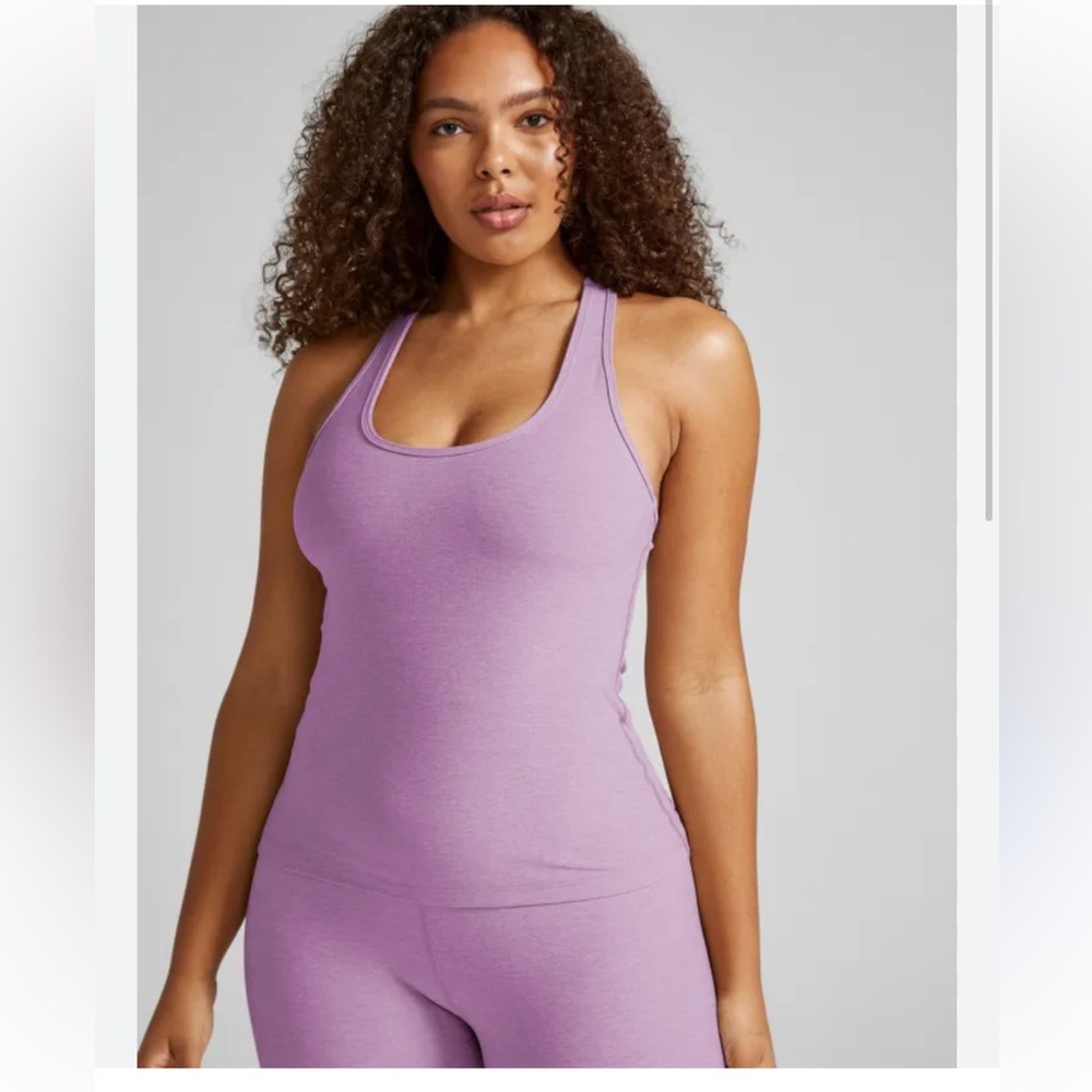 New with tags! Beyond Yoga Step up Racerback tank size small lilac petal heather